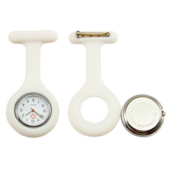 Nurse Watch Schwesternuhr Silikon  Krankenschwesternuhr Pulsuhr Kitteluhr Pflege Weiß #1