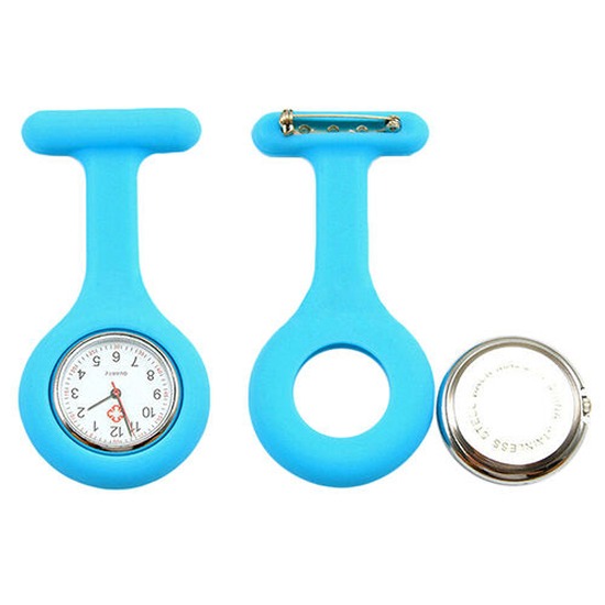 Nurse Watch Schwesternuhr Silikon  Krankenschwesternuhr Pulsuhr Kitteluhr Pflege Hellblau #3