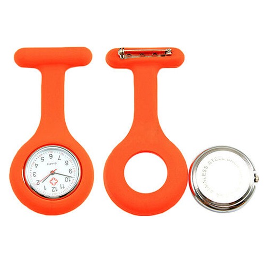 Nurse Watch Schwesternuhr Silikon  Krankenschwesternuhr Pulsuhr Kitteluhr Pflege Orange #5