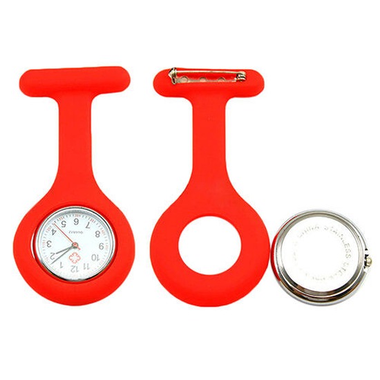 Nurse Watch Schwesternuhr Silikon  Krankenschwesternuhr Pulsuhr Kitteluhr Pflege Rot #6