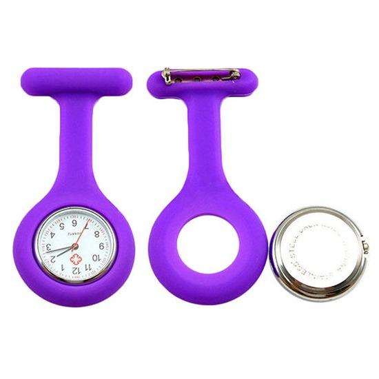 Nurse Watch Schwesternuhr Silikon  Krankenschwesternuhr Pulsuhr Kitteluhr Pflege Violett #8
