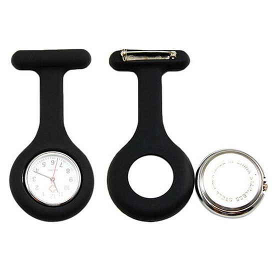 Nurse Watch Schwesternuhr Silikon  Krankenschwesternuhr Pulsuhr Kitteluhr Pflege Schwarz #9