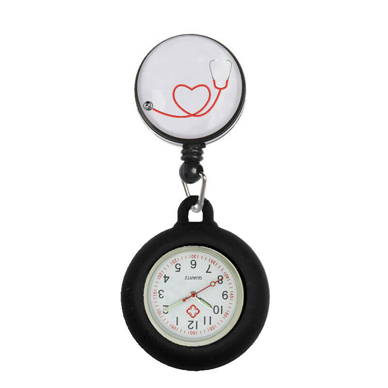 Nurse Watch Schwesternuhr Silikon ausziehbares Band Pulsuhr Kitteluhr Pflege Motiv 1 SW