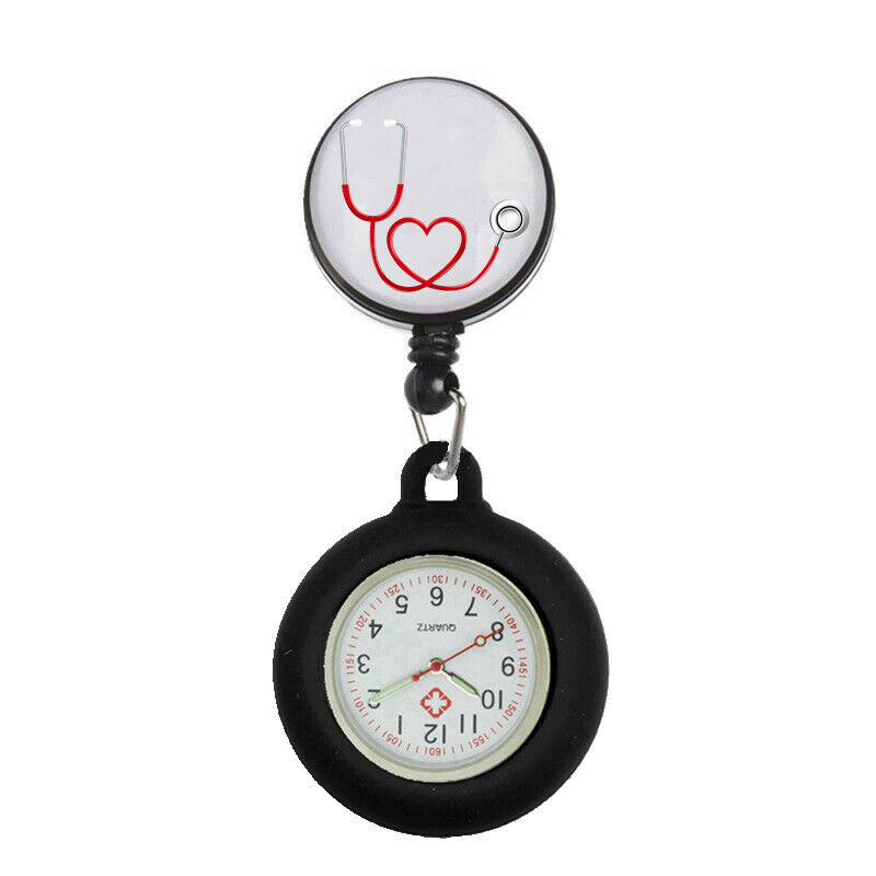 Nurse Watch Schwesternuhr Silikon ausziehbares Band Pulsuhr Kitteluhr Pflege Motiv 3 SW