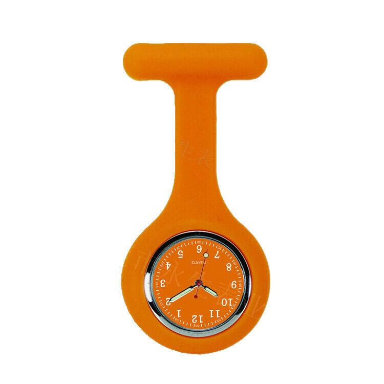 Nurse Watch Schwesternuhr Silikon Krankenschwesternuhr Pulsuhr Kitteluhr Pflege Orange ganzfarbig#3