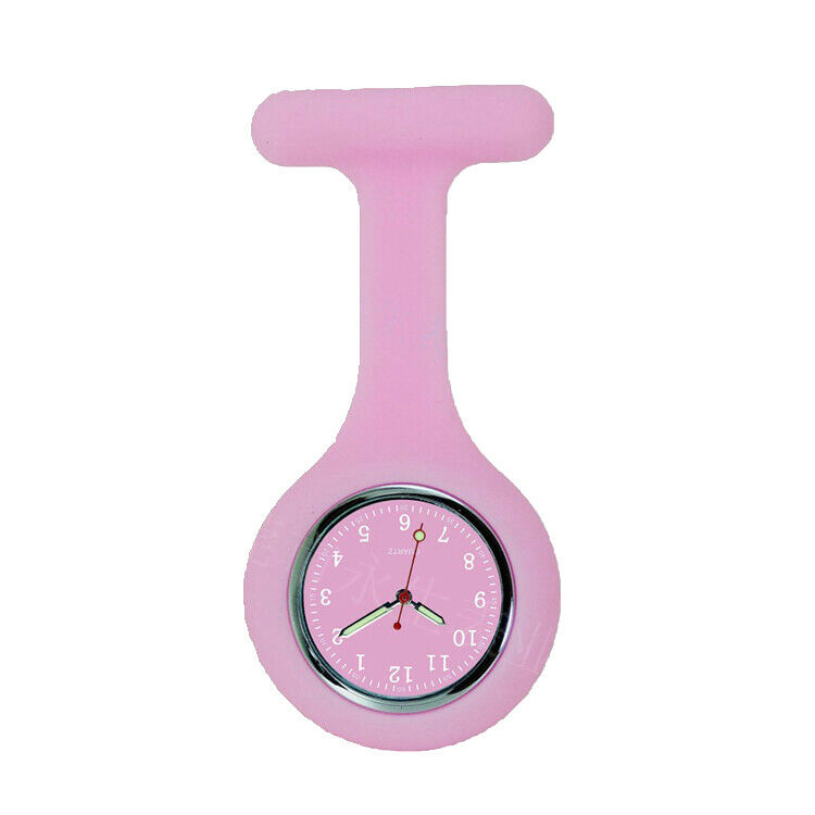 Nurse Watch Schwesternuhr Silikon Krankenschwesternuhr Pulsuhr Kitteluhr Pflege Rosa ganzfarbig  #4