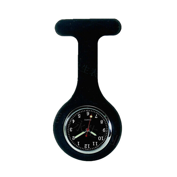 Nurse Watch Schwesternuhr Silikon Krankenschwesternuhr Pulsuhr Kitteluhr Pflege Schwarz ganzfarbig  #5