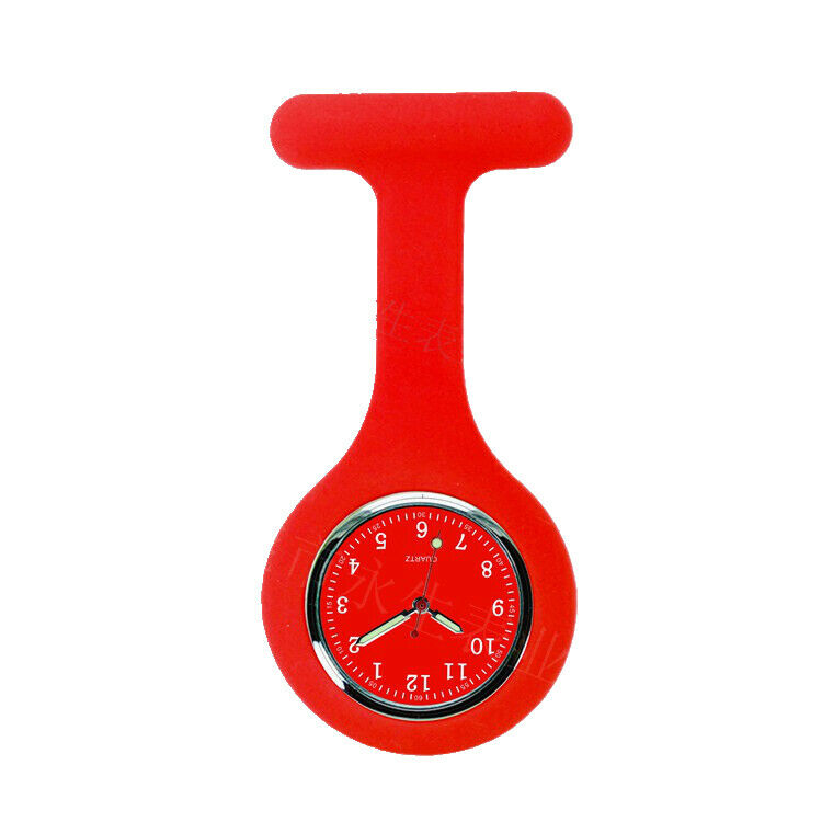 Nurse Watch Schwesternuhr Silikon Krankenschwesternuhr Pulsuhr Kitteluhr Pflege Rot ganzfarbig ,#6