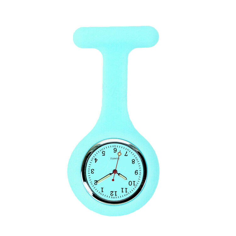 Nurse Watch Schwesternuhr Silikon Krankenschwesternuhr Pulsuhr Kitteluhr Pflege Hellblau ganzfarbig #7