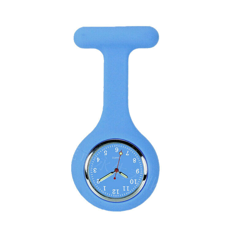 Nurse Watch Schwesternuhr Silikon Krankenschwesternuhr Pulsuhr Kitteluhr Pflege Himmelblau ganzfarbig#11