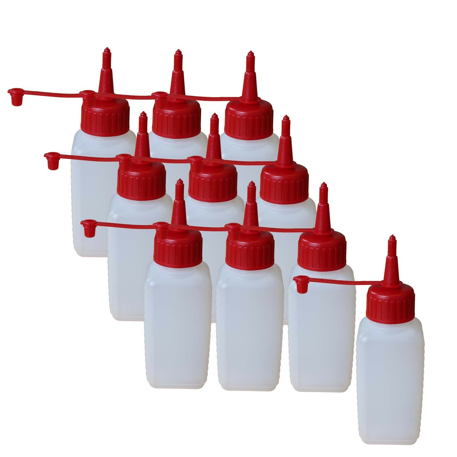 10x 100ml Vierkantflaschen Rechteckflaschen Plastikflaschen HDPE Spritzverschluß