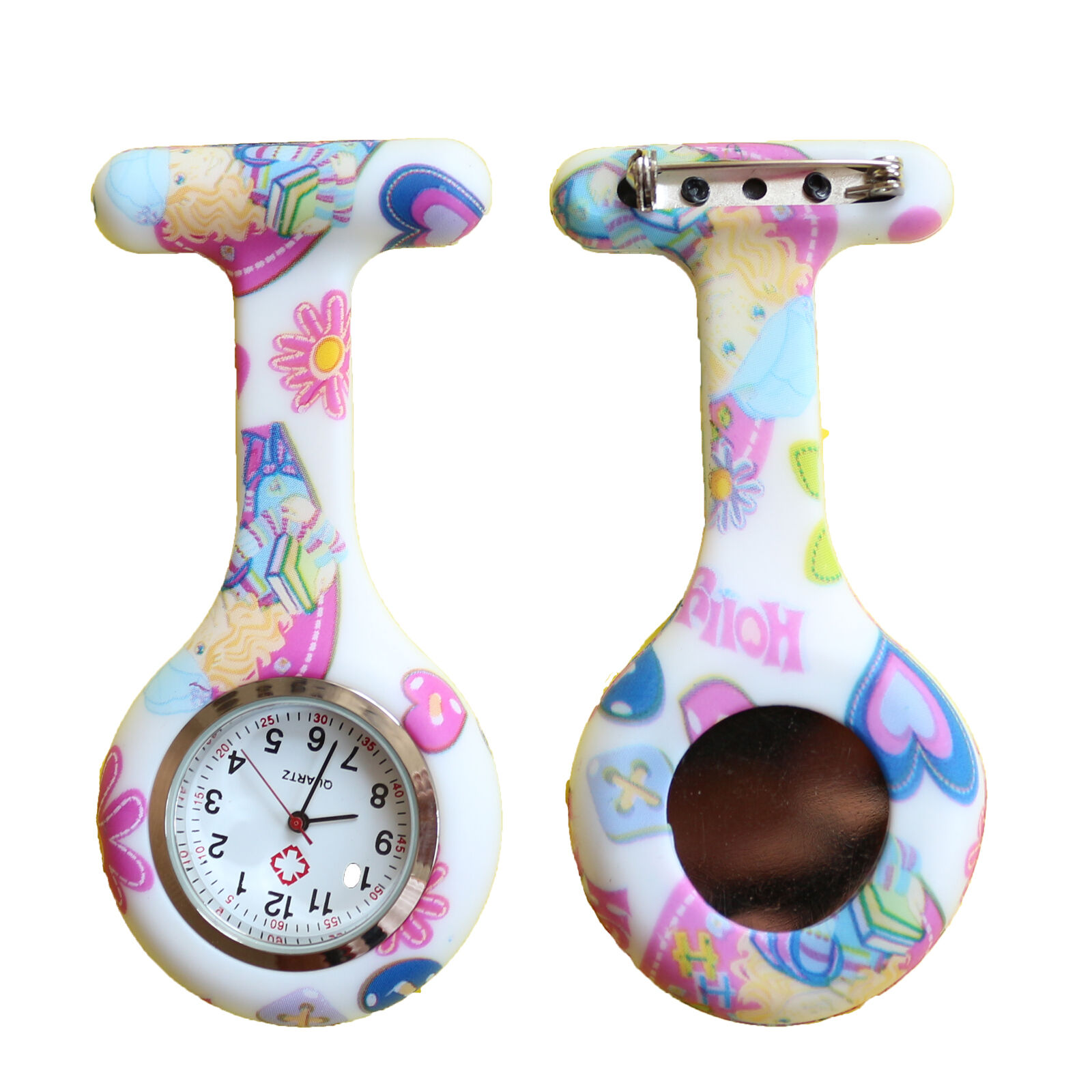 Nurse Watch Schwesternuhr Silikon  Krankenschwesternuhr Pulsuhr Kitteluhr Pflege Muster #4