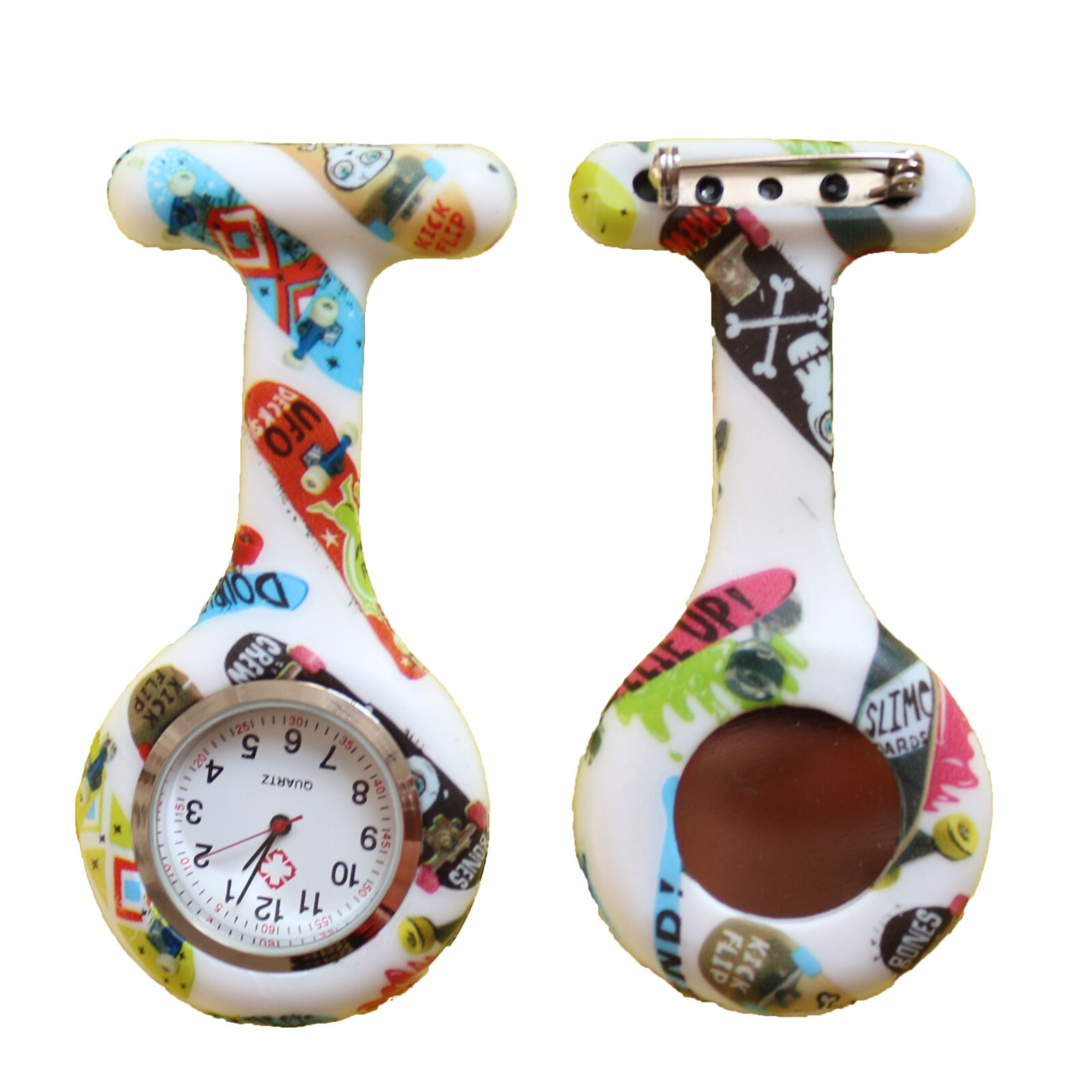 Nurse Watch Schwesternuhr Silikon  Krankenschwesternuhr Pulsuhr Kitteluhr Pflege Muster #11