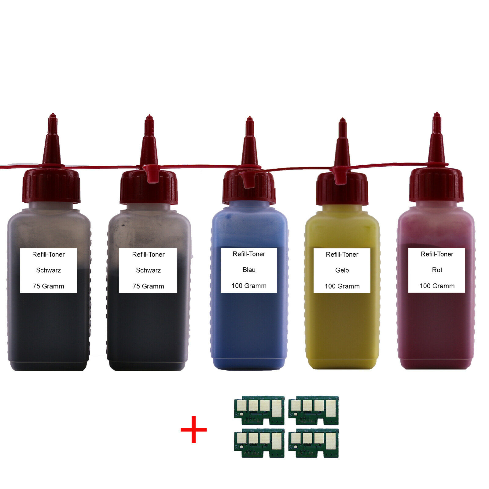 Refill Toner + Chips (CMYK) für Samsung CLP-680 / CLX-6260 CLT-506