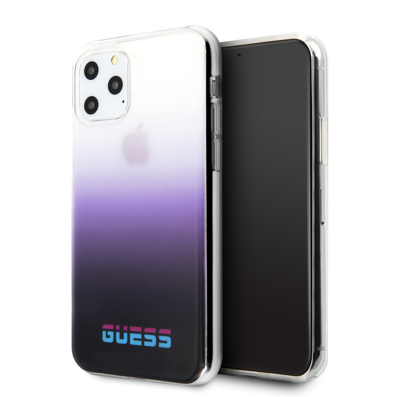 Guess passend für Apple iPhone 11 Pro Max Guess Back-Cover hul Gradient Violett -California - TPU;kunstleder