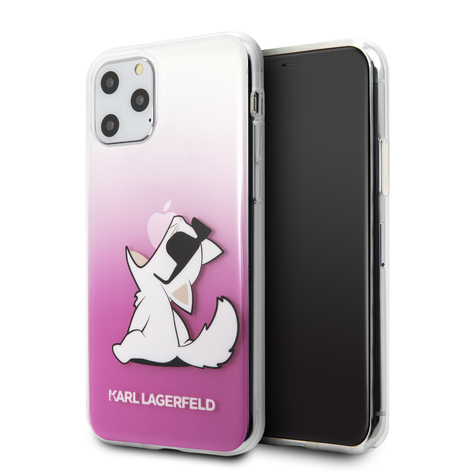 Karl Lagerfeld passend für Apple iPhone 11 Pro Karl Lagerfeld Back-Cover hul Choupette Pink -Glasses - TPU;kunstleder