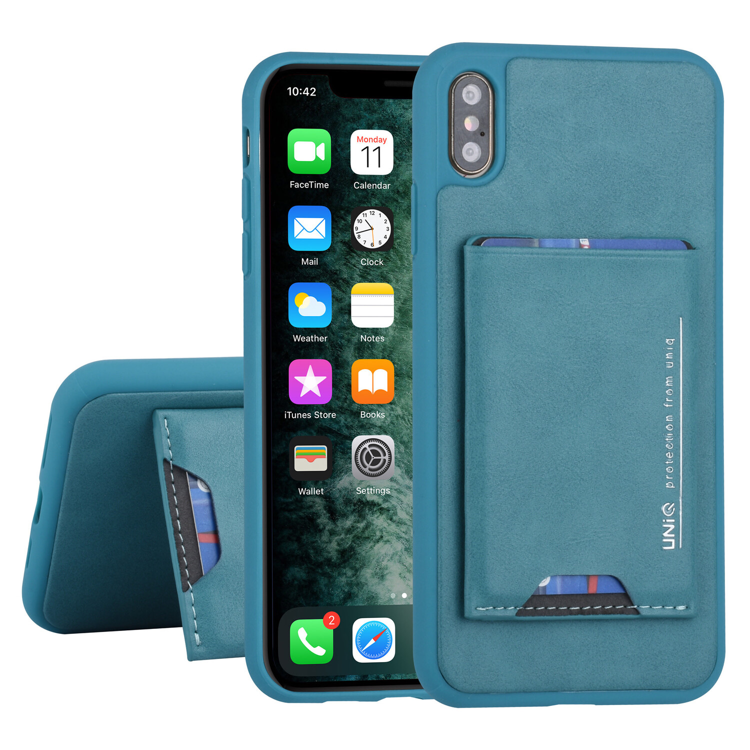 UNIQ Accessory UNIQ Accessory passend für Apple iPhone Xs Max Back-Cover hul Grün - Kartenhalter