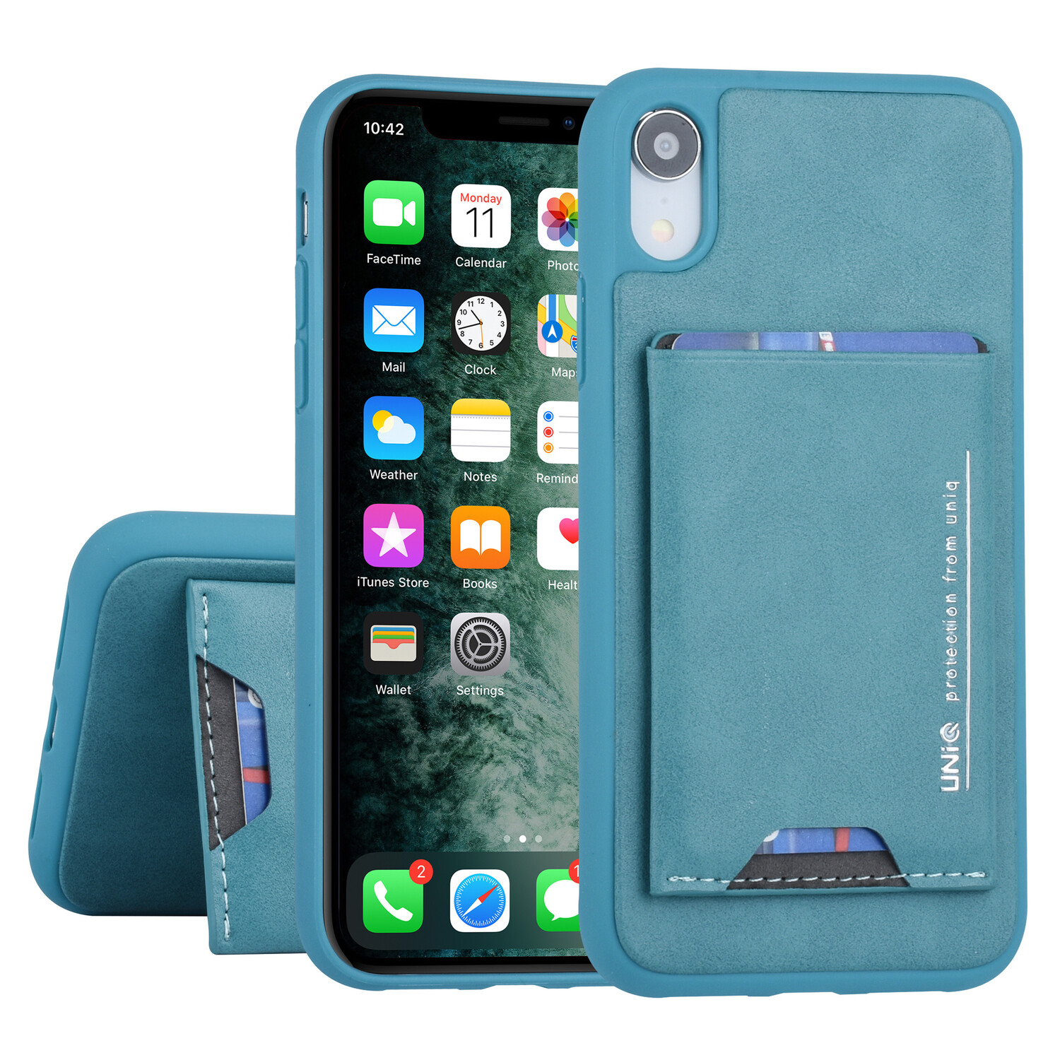 UNIQ Accessory UNIQ Accessory passend für Apple iPhone XR Back-Cover hul Grün - Kartenhalter