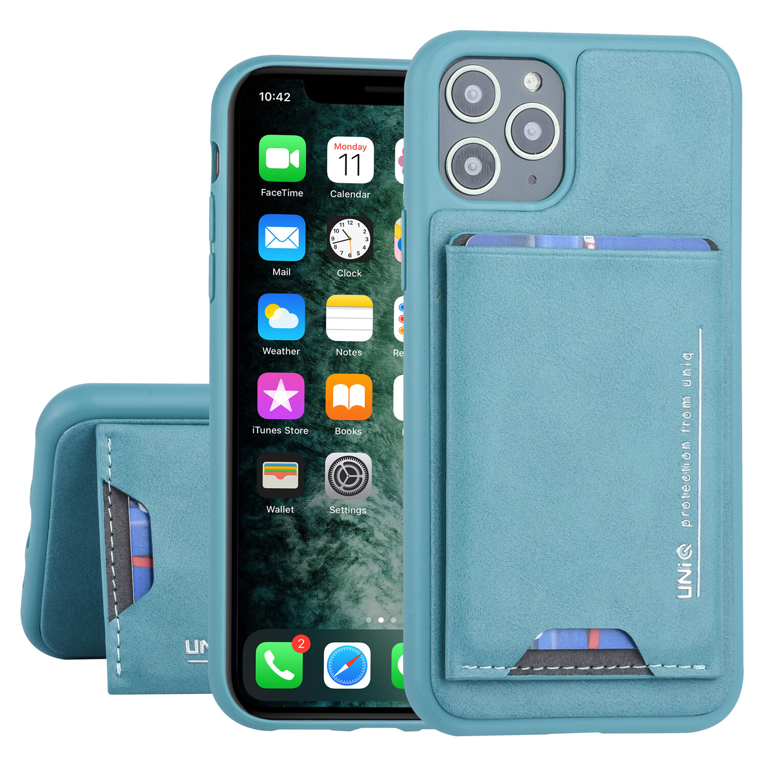 UNIQ Accessory UNIQ Accessory passend für Apple iPhone 11 Pro Back-Cover hul Grün - Kartenhalter