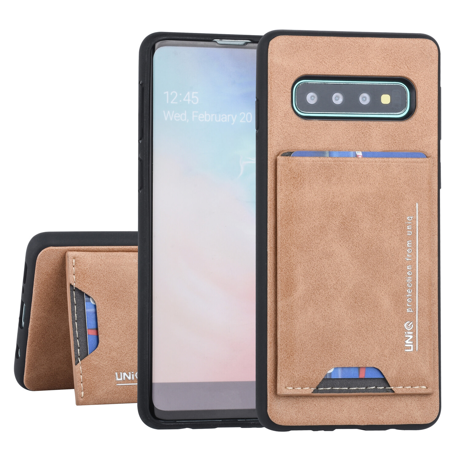 UNIQ Accessory UNIQ Accessory passend für Samsung Galaxy S10 Back-Cover hul Braun - Kartenhalter