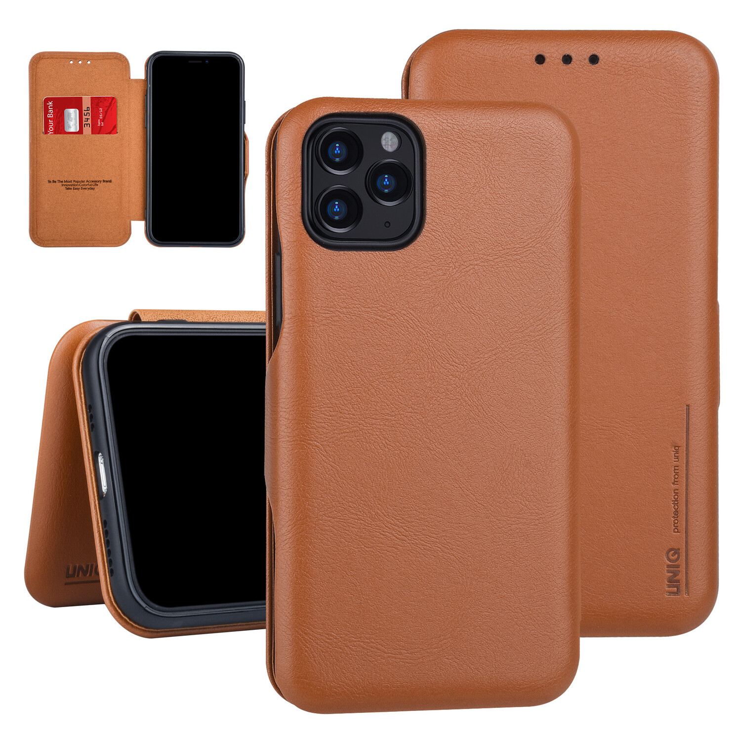 UNIQ Accessory Uniq accessory passend für Apple iPhone 11 Pro Book-Case hul Braun - Kartenhalter