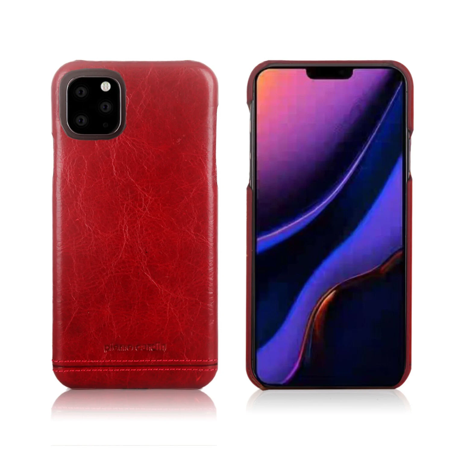 Pierre Cardin Pierre Cardin passend für Apple iPhone 11 Pro Back-Cover hul Rot - Genuine Leather