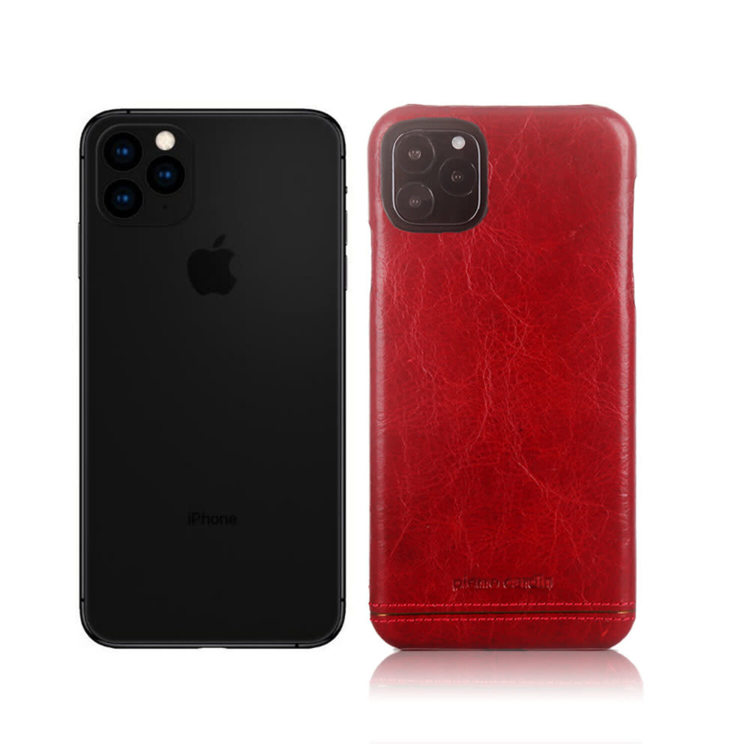Pierre Cardin Pierre Cardin passend für Apple iPhone 11 Pro Max Back-Cover hul Rot - Genuine Leather