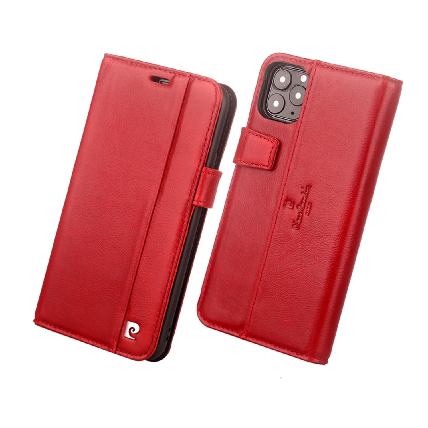 Pierre Cardin Pierre Cardin passend für Apple iPhone 11 Pro Book-Case hul Rot - Genuine Leather