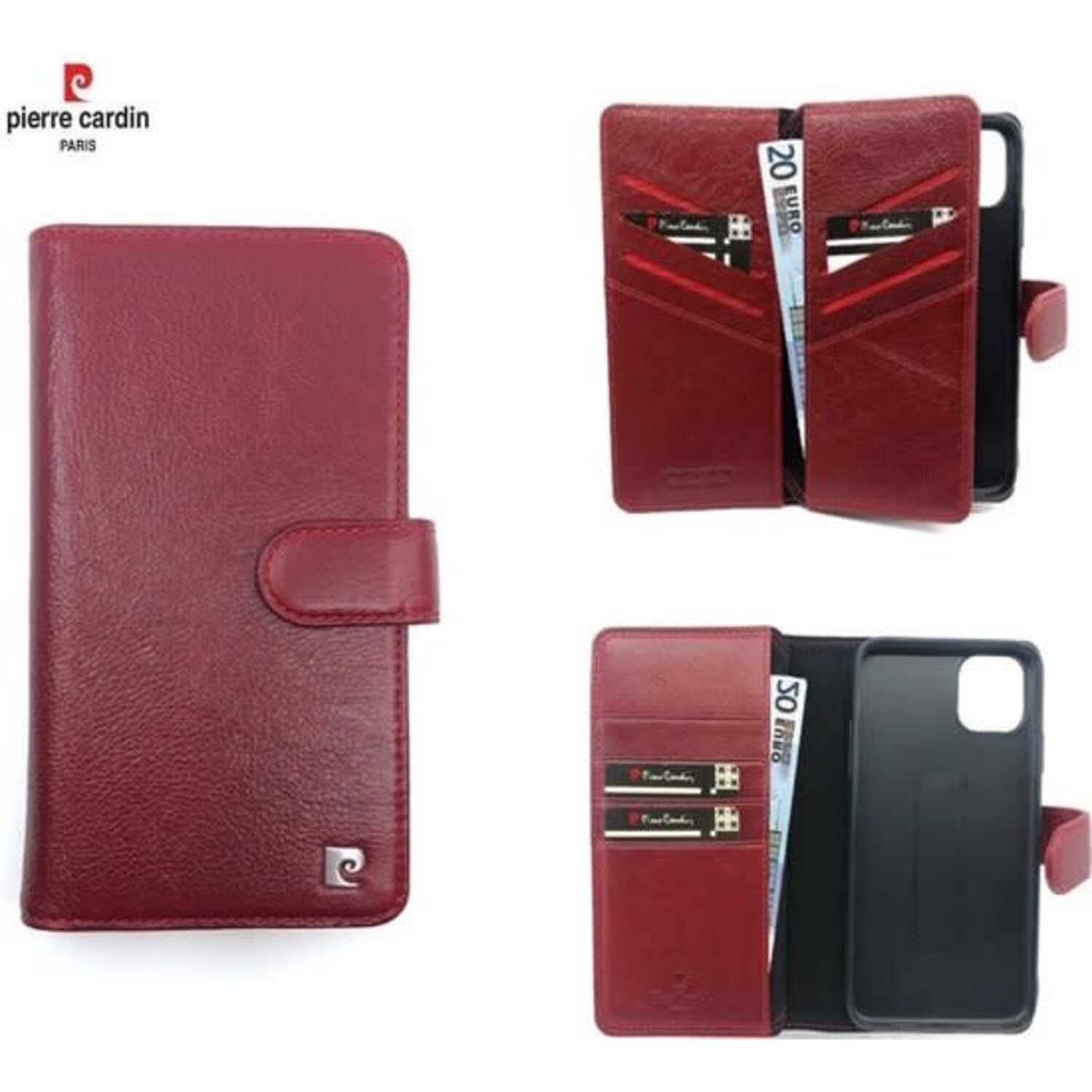 Pierre Cardin Pierre Cardin passend für Apple iPhone 11 Pro Book-Case hul Rot - Genuine Leather