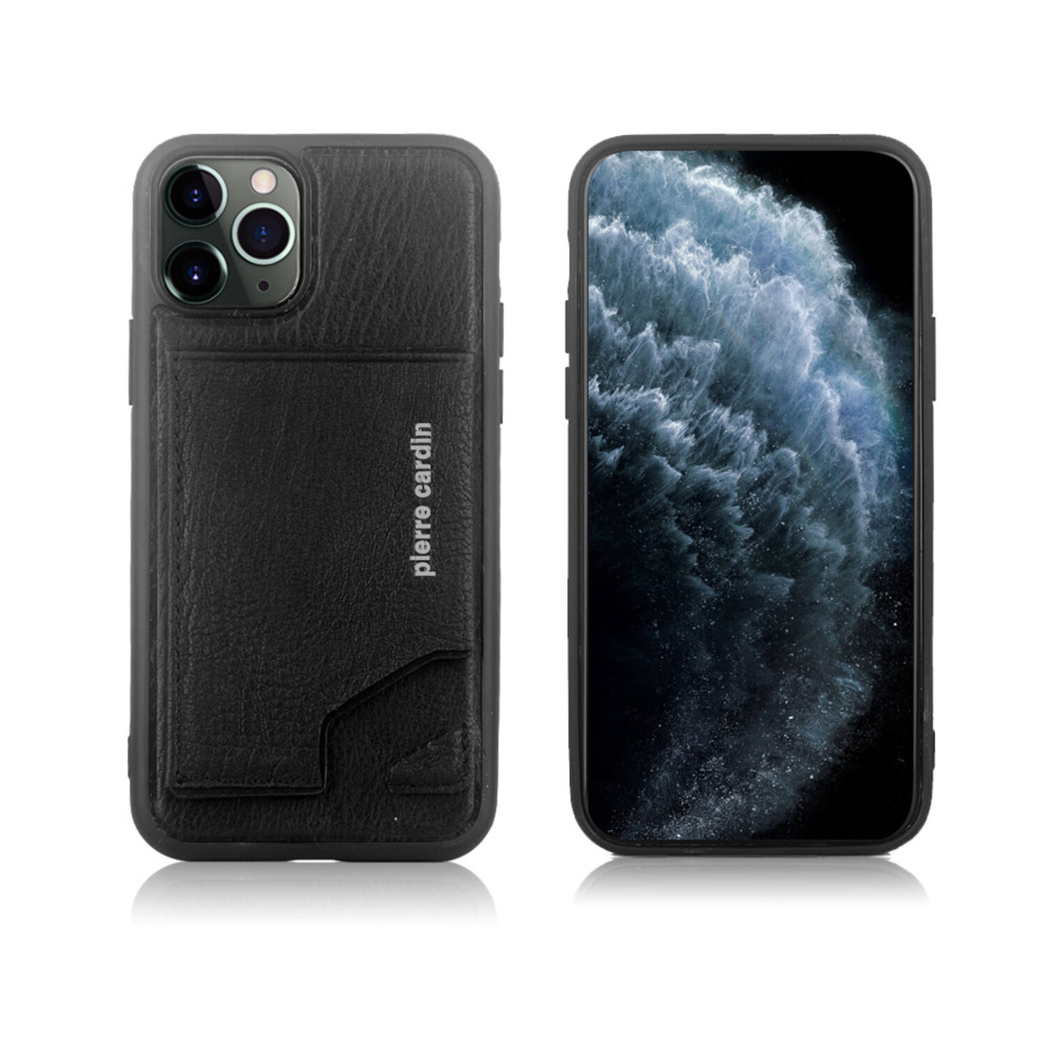 Pierre Cardin Pierre Cardin passend für Apple iPhone 11 Pro Back-Cover hul Schwarz - Genuine Leather