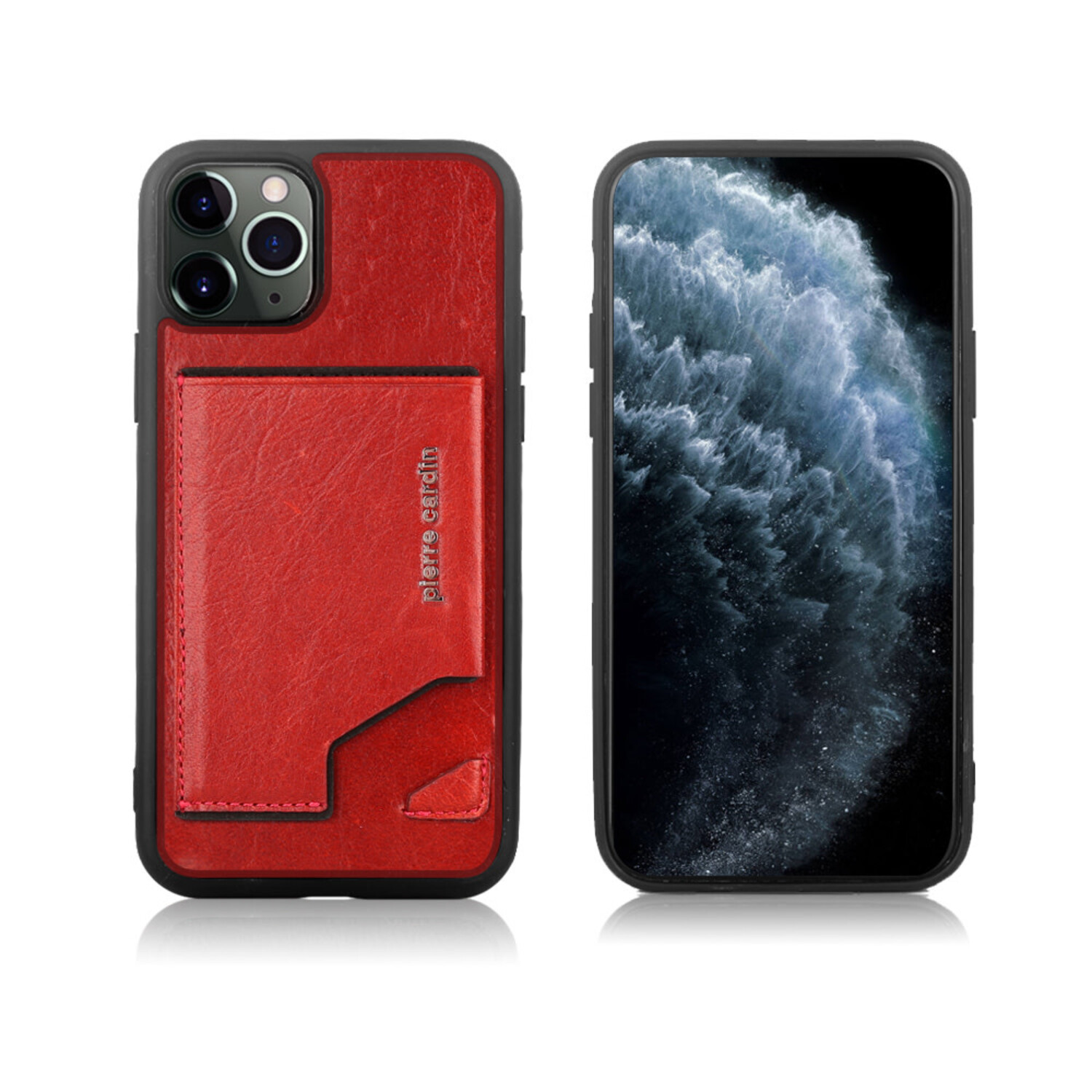 Pierre Cardin Pierre Cardin passend für Apple iPhone 11 Pro Back-Cover hul Rot - Genuine Leather