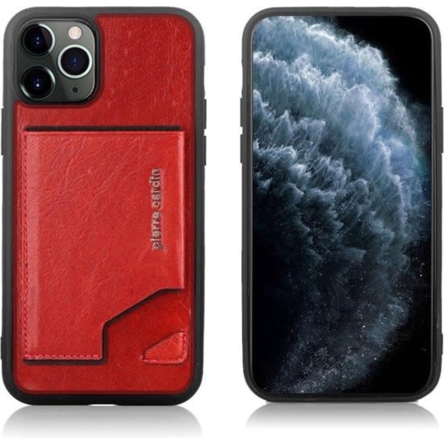 Pierre Cardin Pierre Cardin passend für Apple iPhone 11 Pro Max Back-Cover hul Rot - Genuine Leather