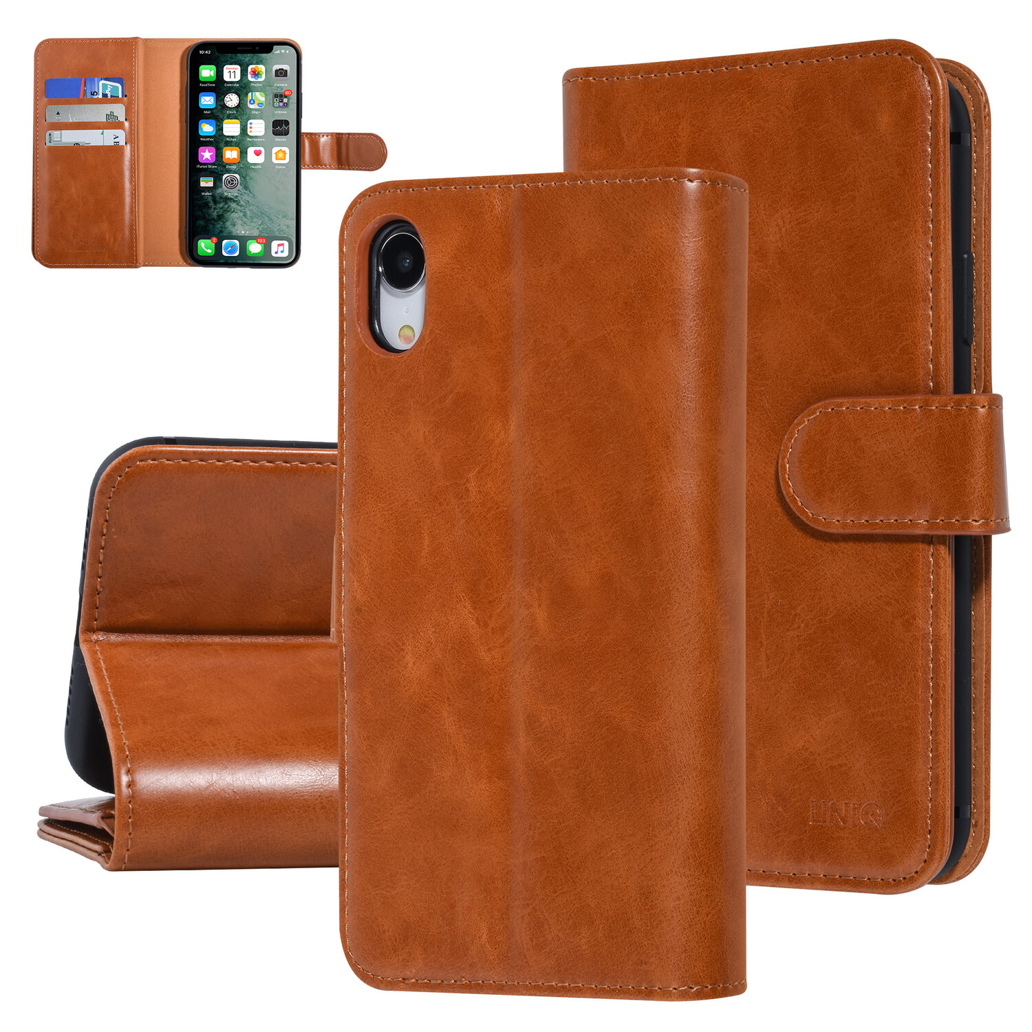 UNIQ Accessory UNIQ Accessory iPhone XR Dunkelbraun Sanfte Berührung Book-Case hul