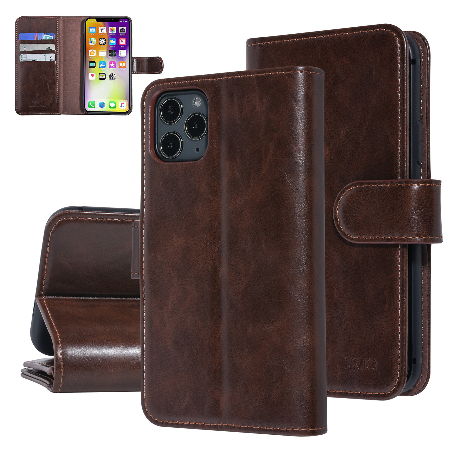 UNIQ Accessory UNIQ Accessory iPhone 11 Pro DunkelBraun  Sanfte Berührung Book-Case hul