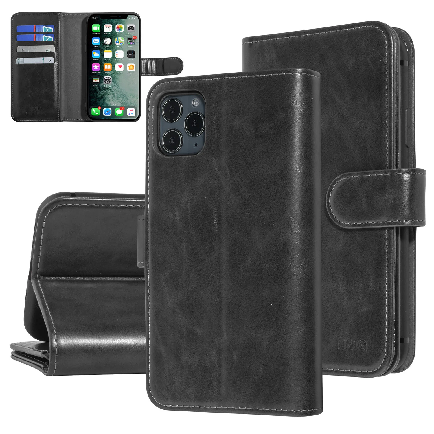 UNIQ Accessory UNIQ Accessory iPhone 11 Pro Max Schwarz Sanfte Berührung Book-Case hul
