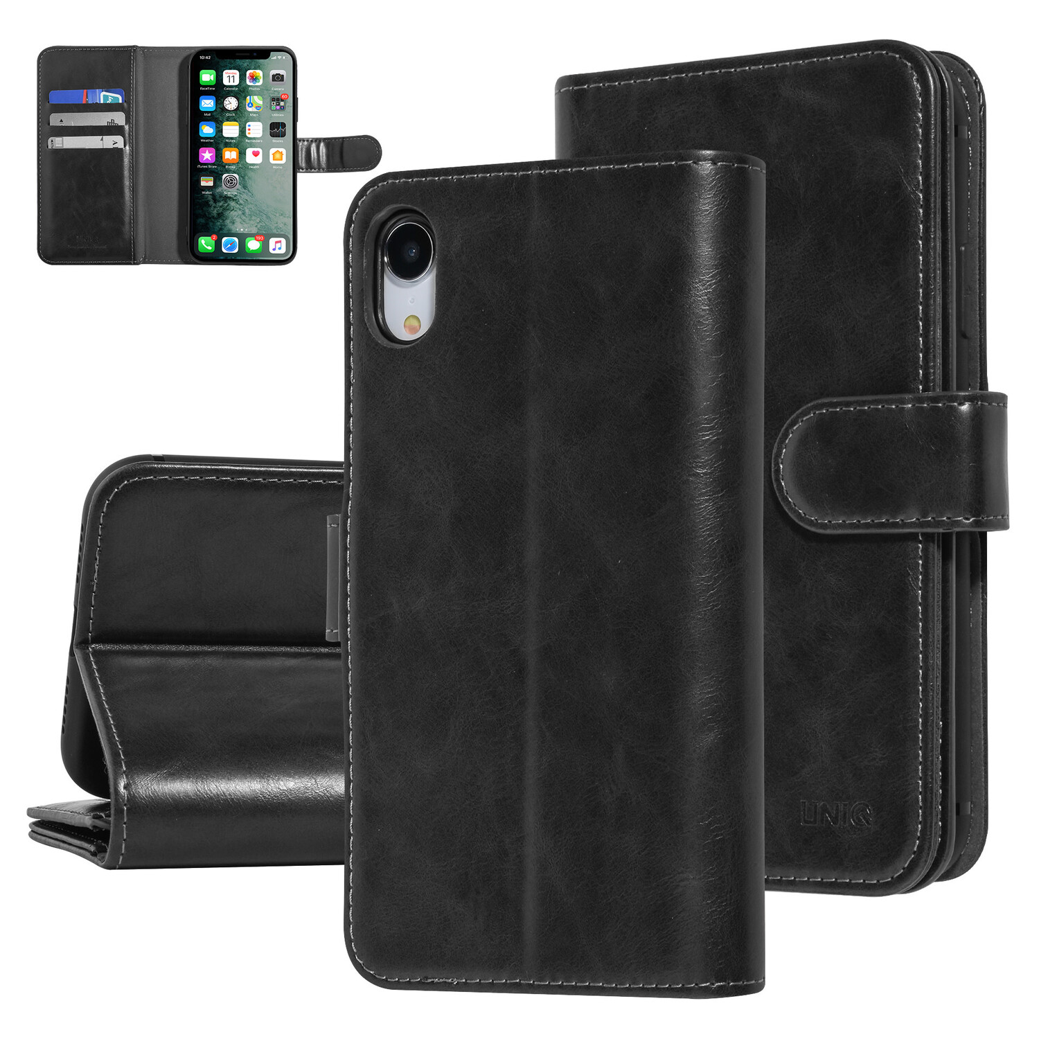 UNIQ Accessory UNIQ Accessory iPhone XR Schwarz Sanfte Berührung Book-Case hul