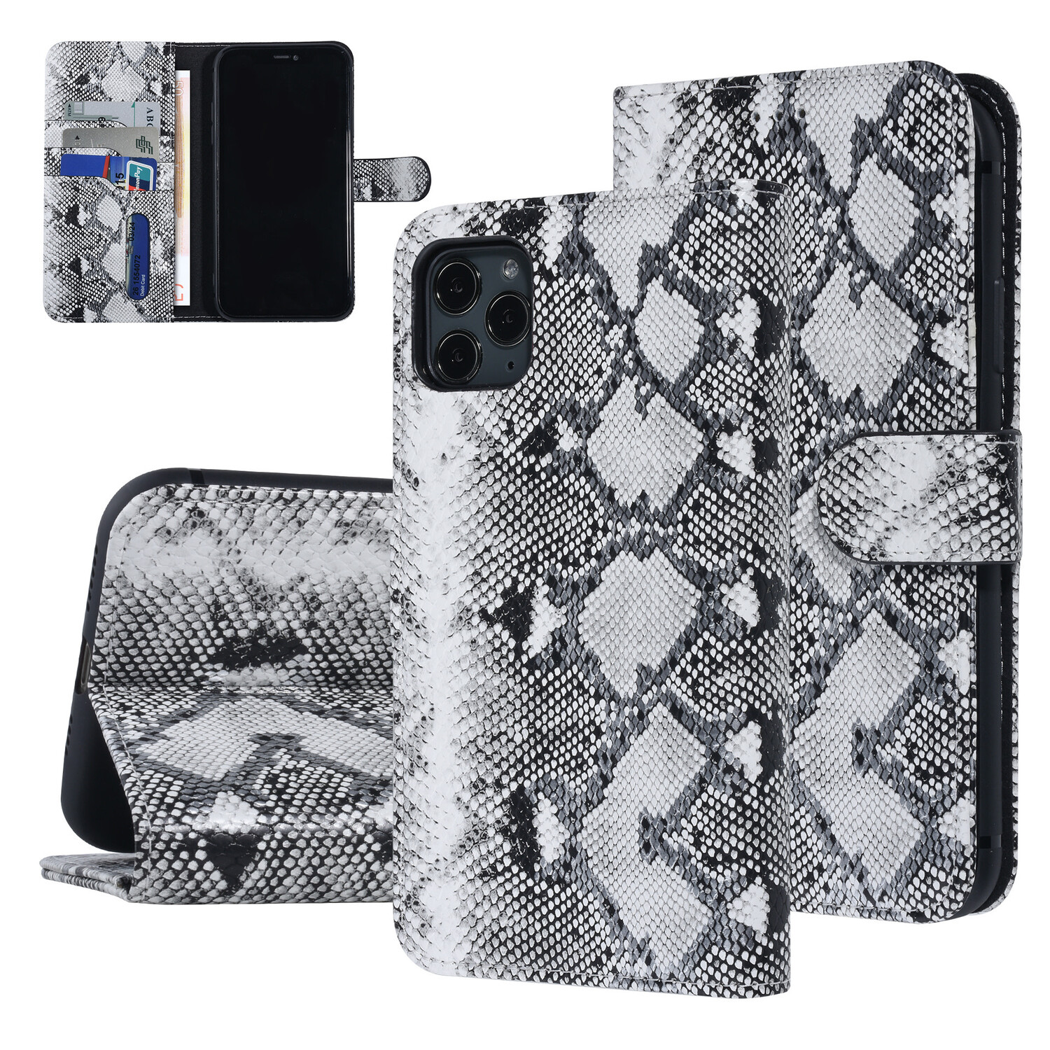 UNIQ Accessory UNIQ Accessory iPhone 11 Pro Max Schwars und Weiss Schlangenhaut Book-Case hul