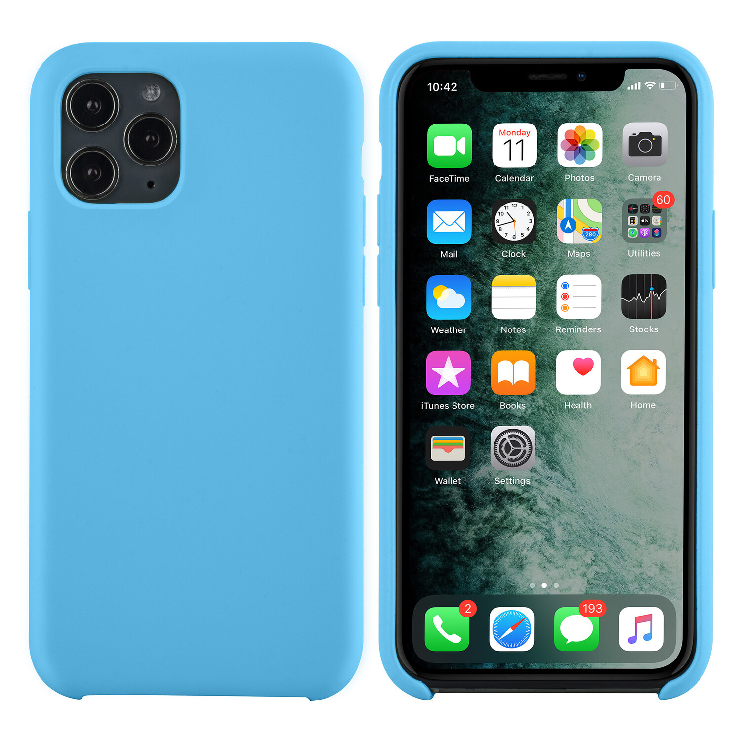 passend für Apple iPhone 11 Pro Hellblau Back-Cover hul - Silikon