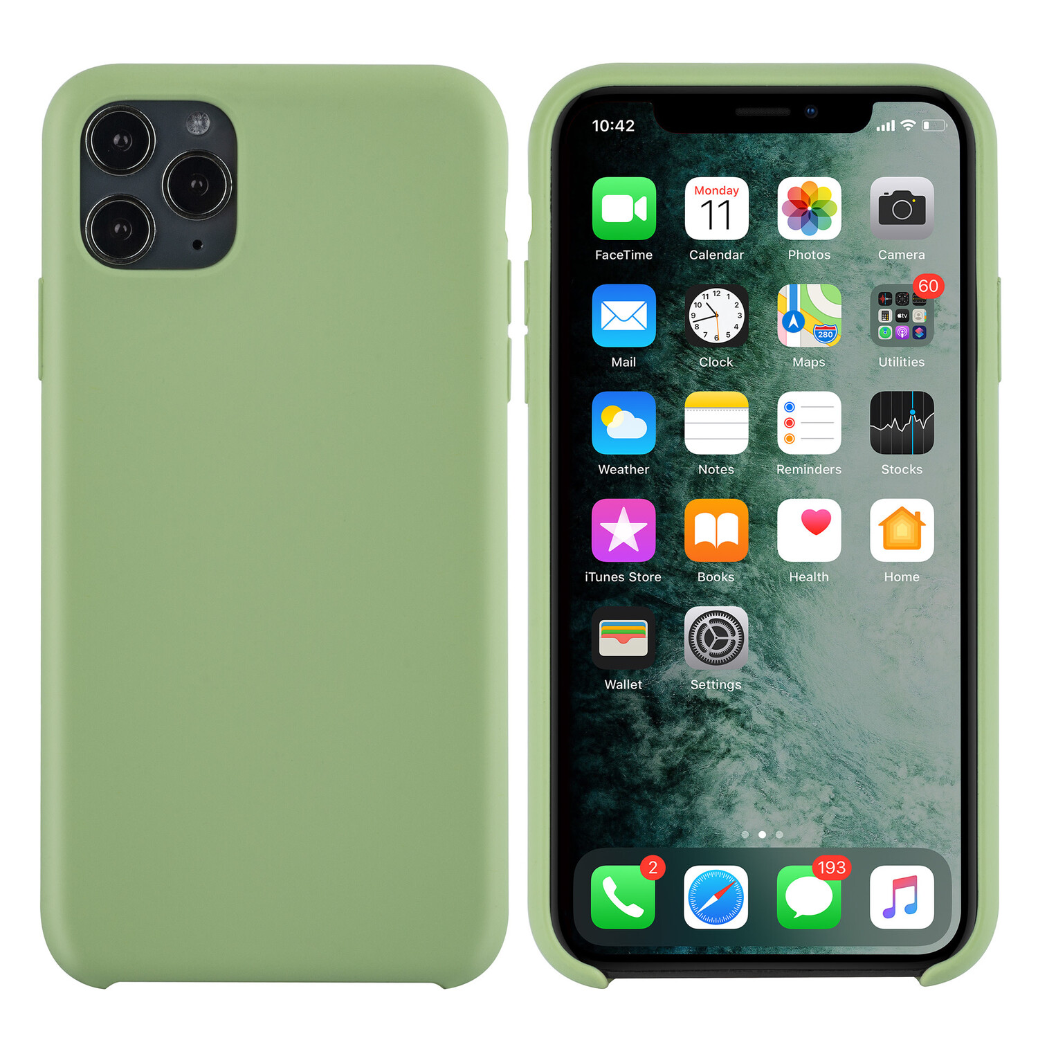 passend für Apple iPhone 11 Pro Max Hellgrün Back-Cover hul - Silikon