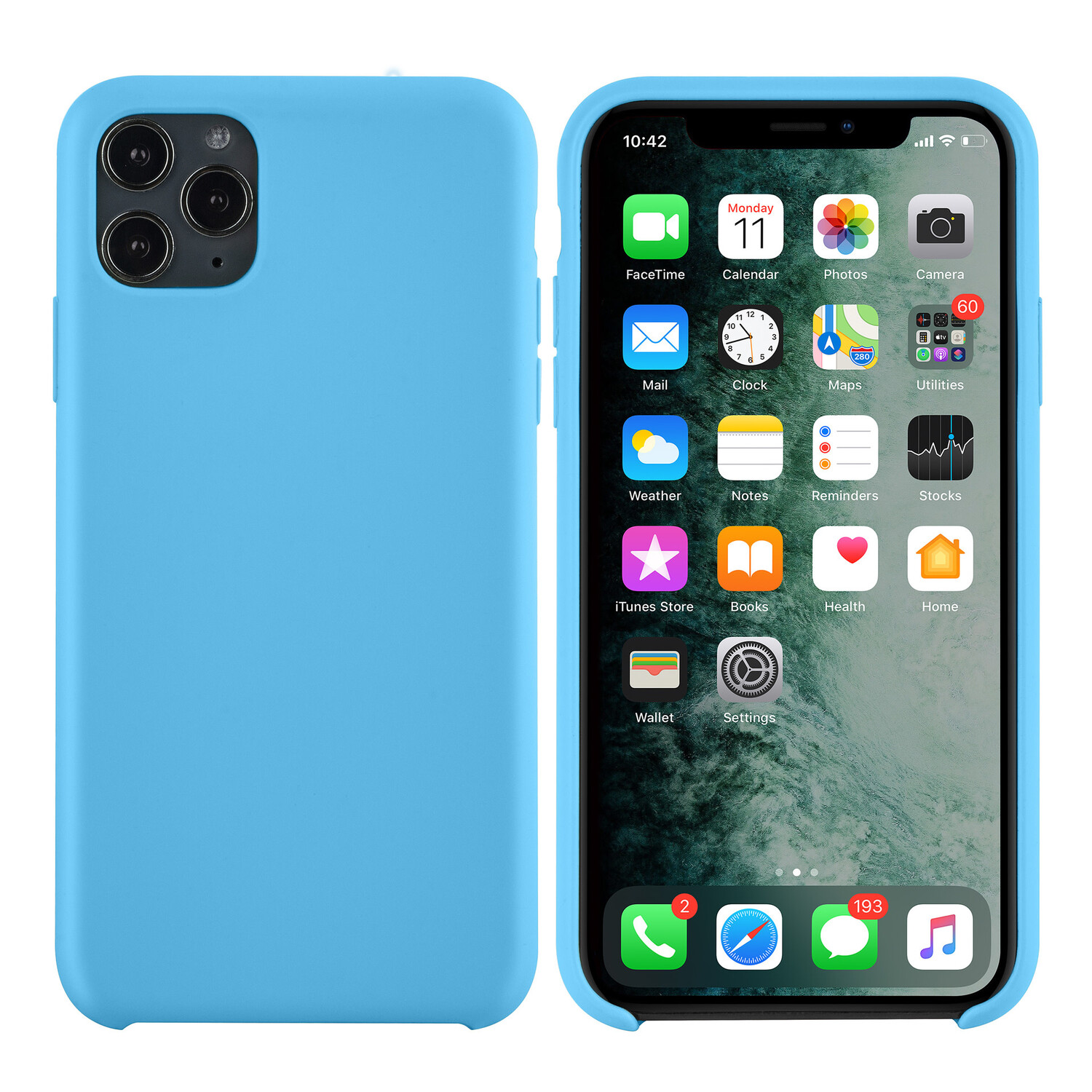 passend für Apple iPhone 11 Pro Max Hellblau Back-Cover hul - Silikon