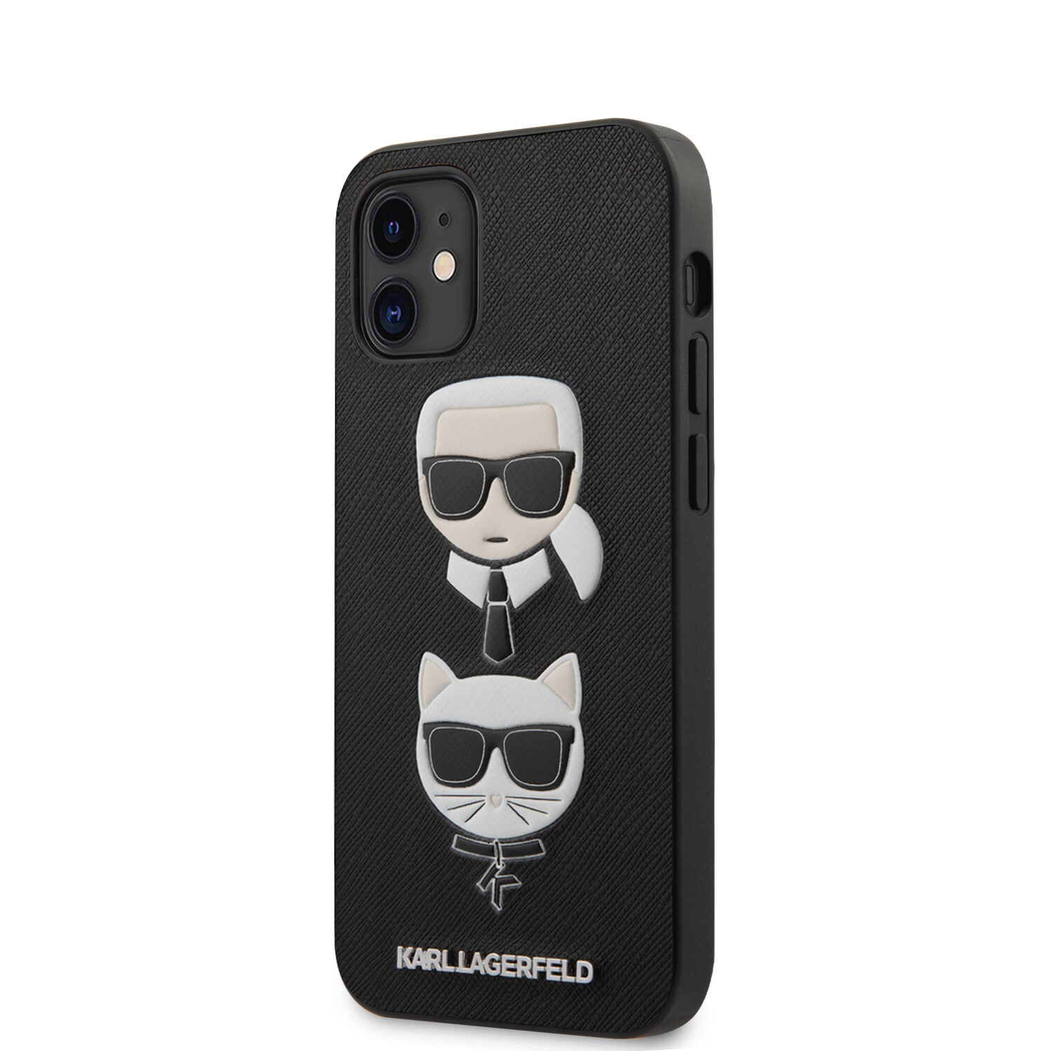 Karl Lagerfeld Karl Lagerfeld passend für Apple iPhone 12 Mini Schwarz Back-Cover hul - Saffiano