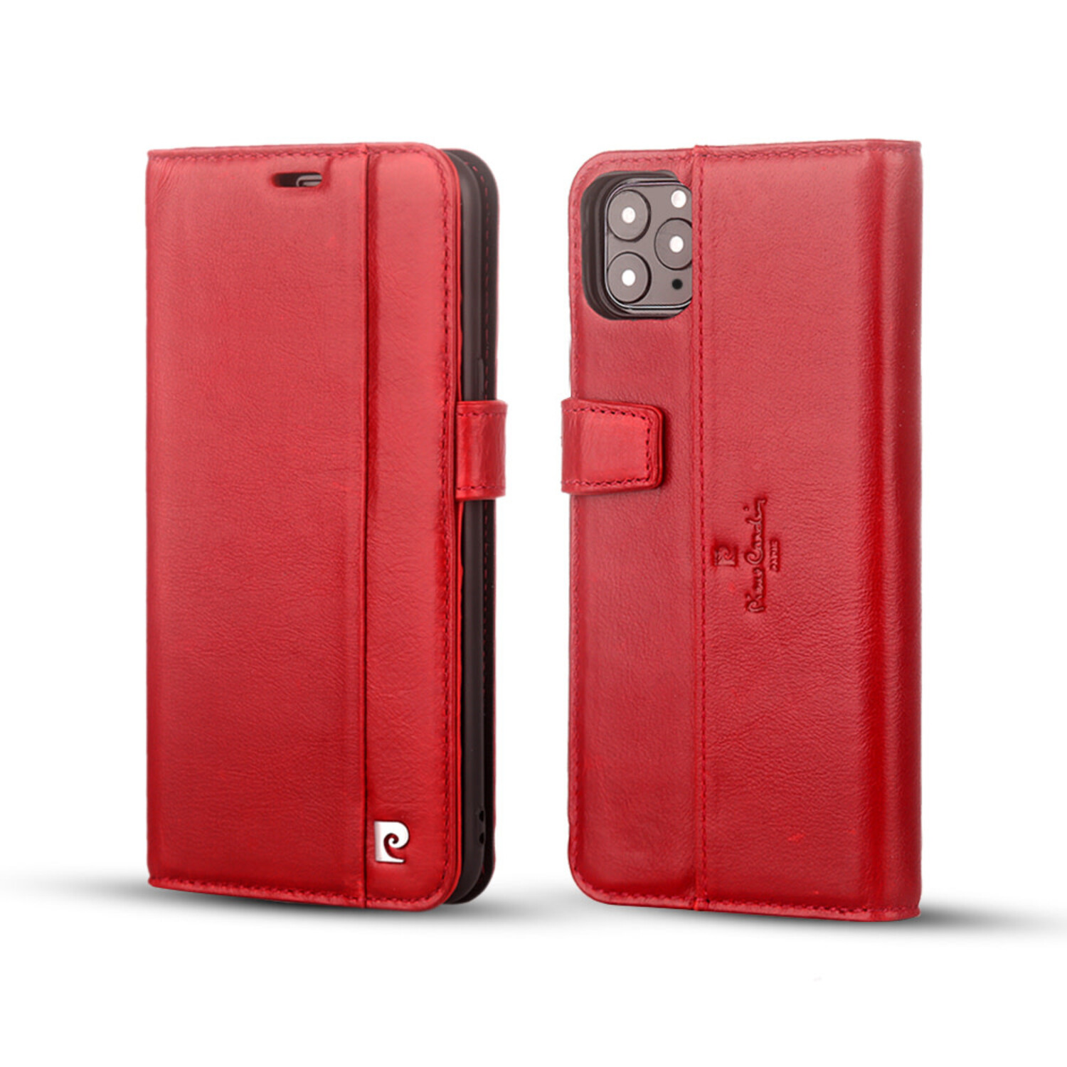Pierre Cardin Pierre Cardin passend für Apple iPhone 12 Pro Max rot Book-Case hul - Echtleder