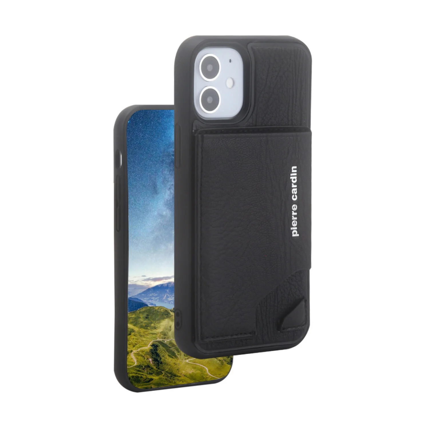 Pierre Cardin Pierre Cardin iPhone 12 - 12 Pro Back-Cover hul - Schwarz