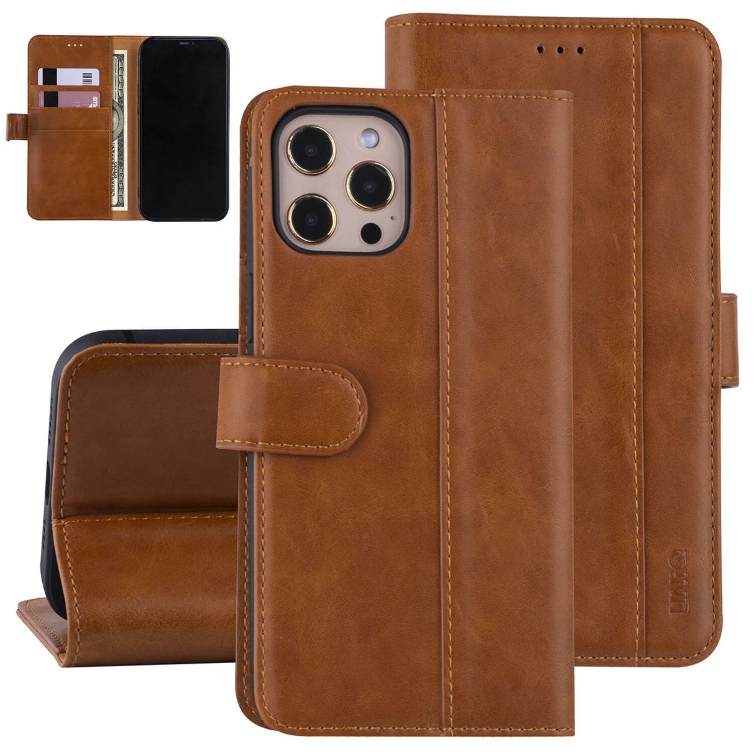 UNIQ Accessory passend für Apple iPhone 12 Pro Max Braun Book-Case hul - PU-Leder