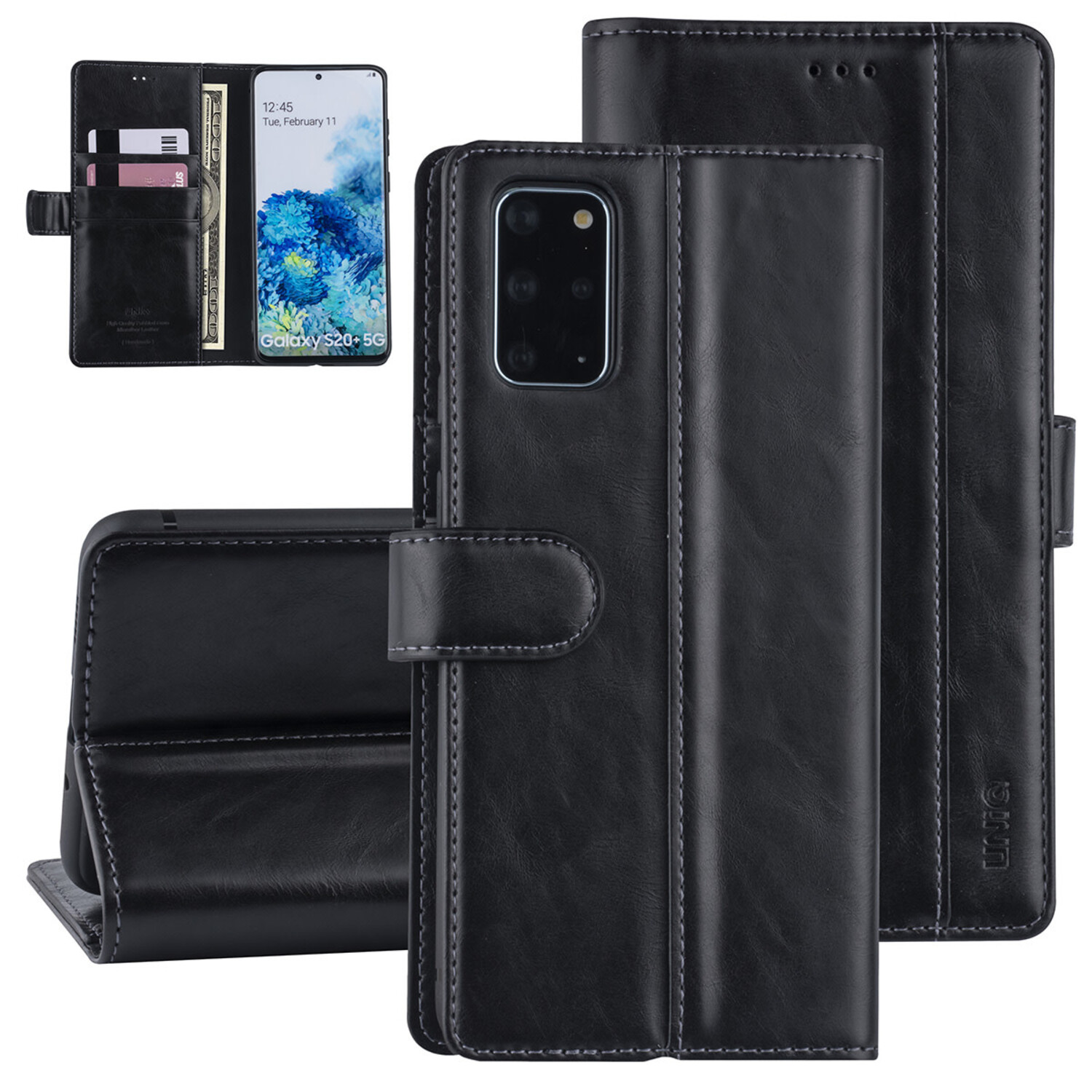UNIQ Accessory passend für Samsung Galaxy S20 Plus Schwarz Book-Case hul - PU-Leder
