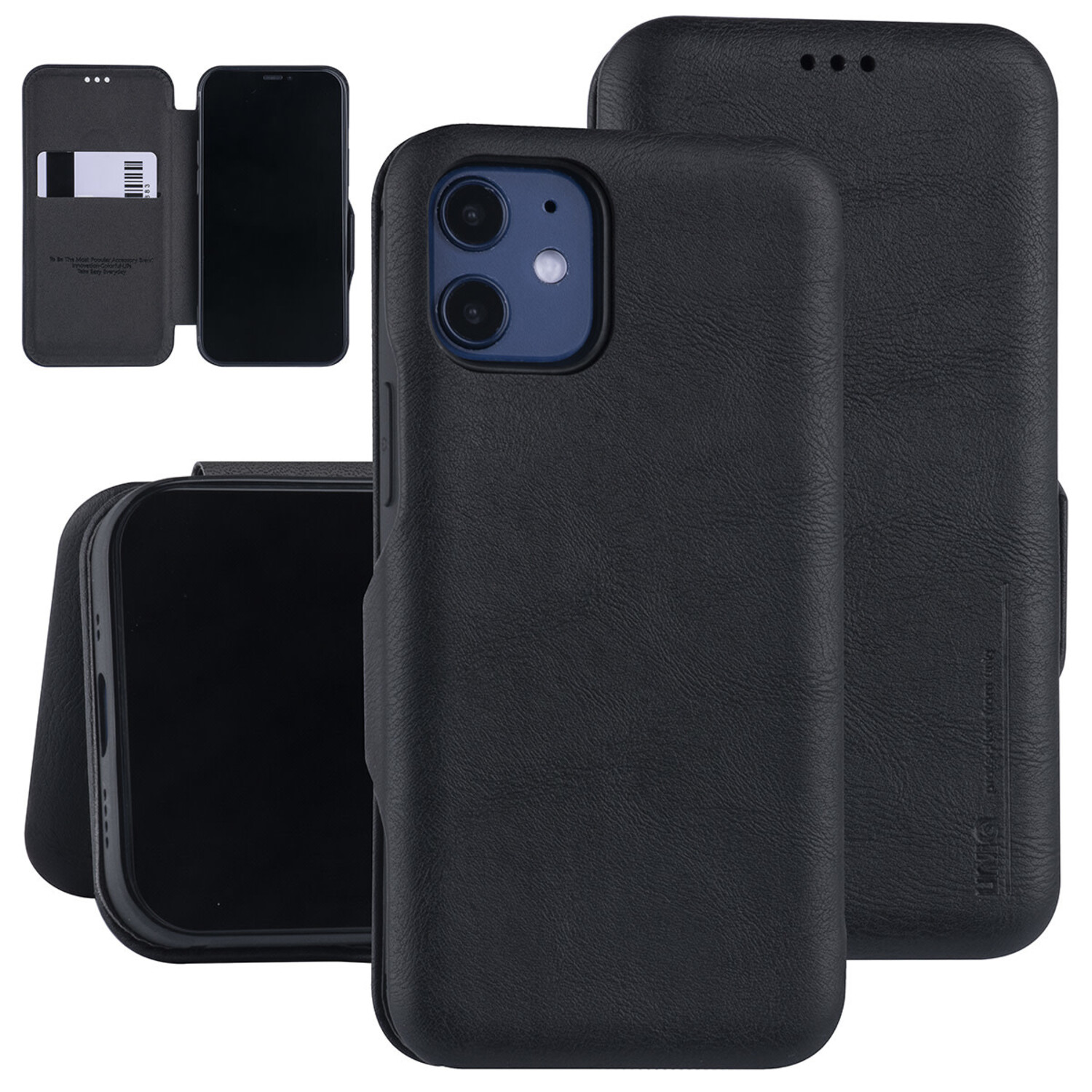 UNIQ Accessory passend für Apple iPhone 12 Mini Schwarz Book-Case hul - Kartenhalter