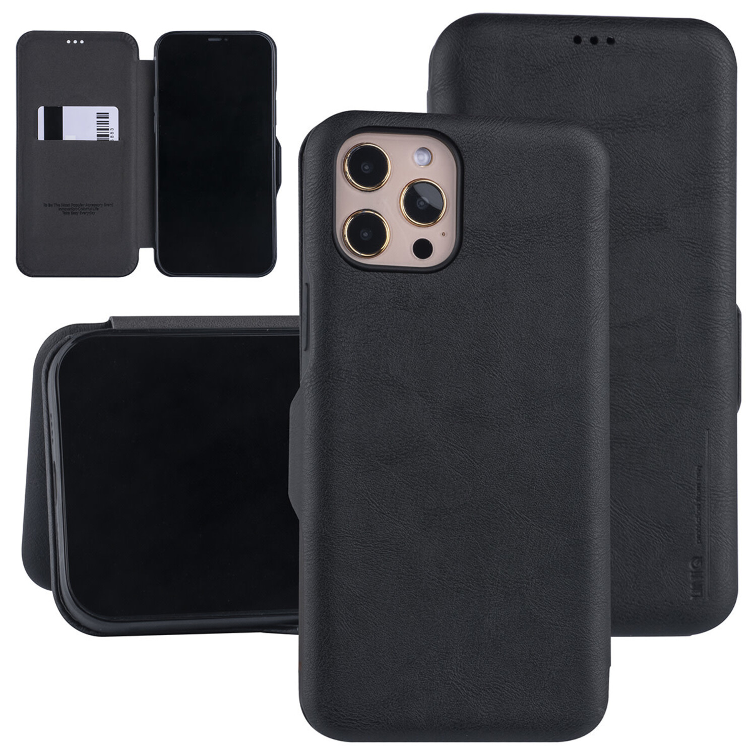UNIQ Accessory passend für Apple iPhone 12 Pro Max Schwarz Book-Case hul - Kartenhalter