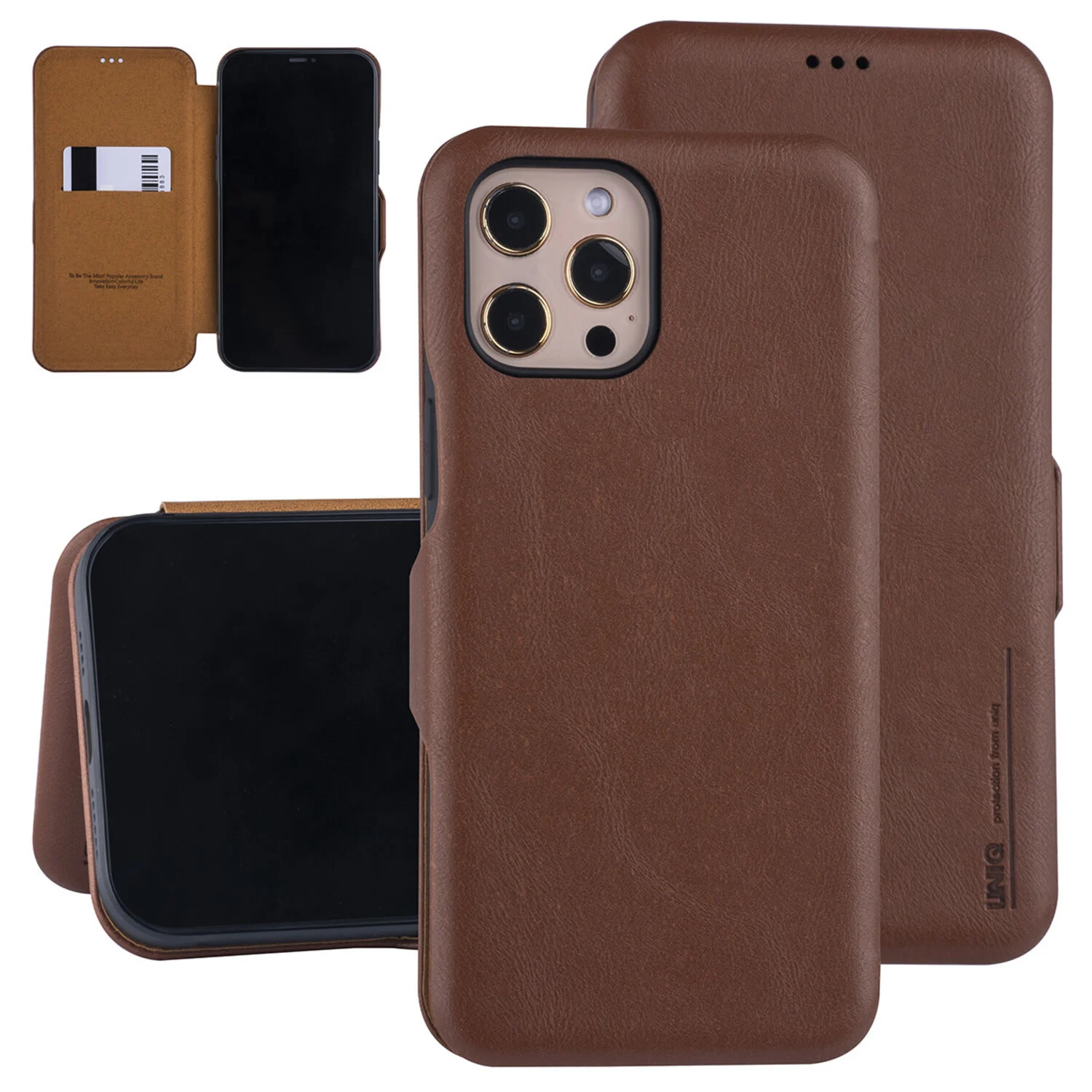UNIQ Accessory passend für Apple iPhone 12 Pro Max Braun Book-Case hul - Kartenhalter