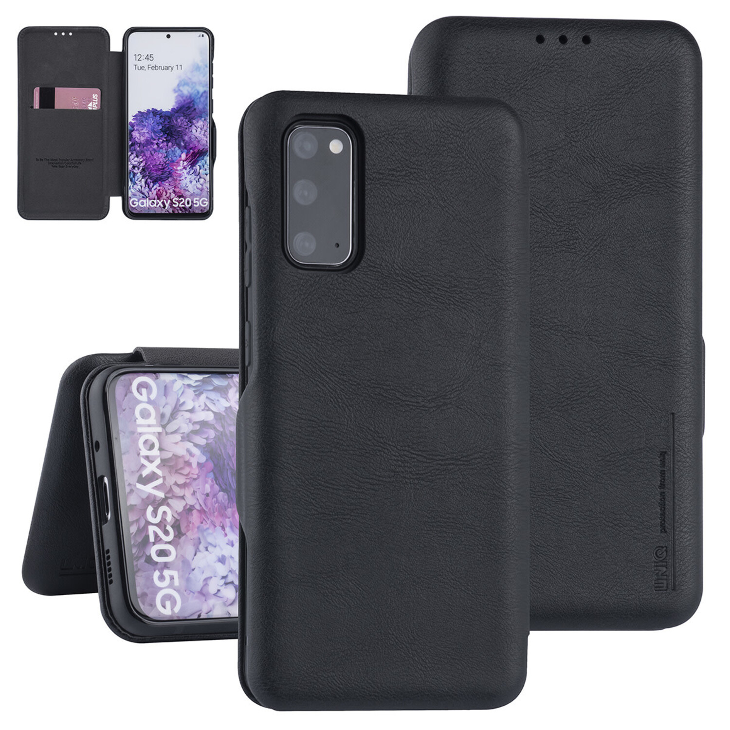 UNIQ Accessory passend für Samsung Galaxy S20 Schwarz Book-Case hul - Kartenhalter