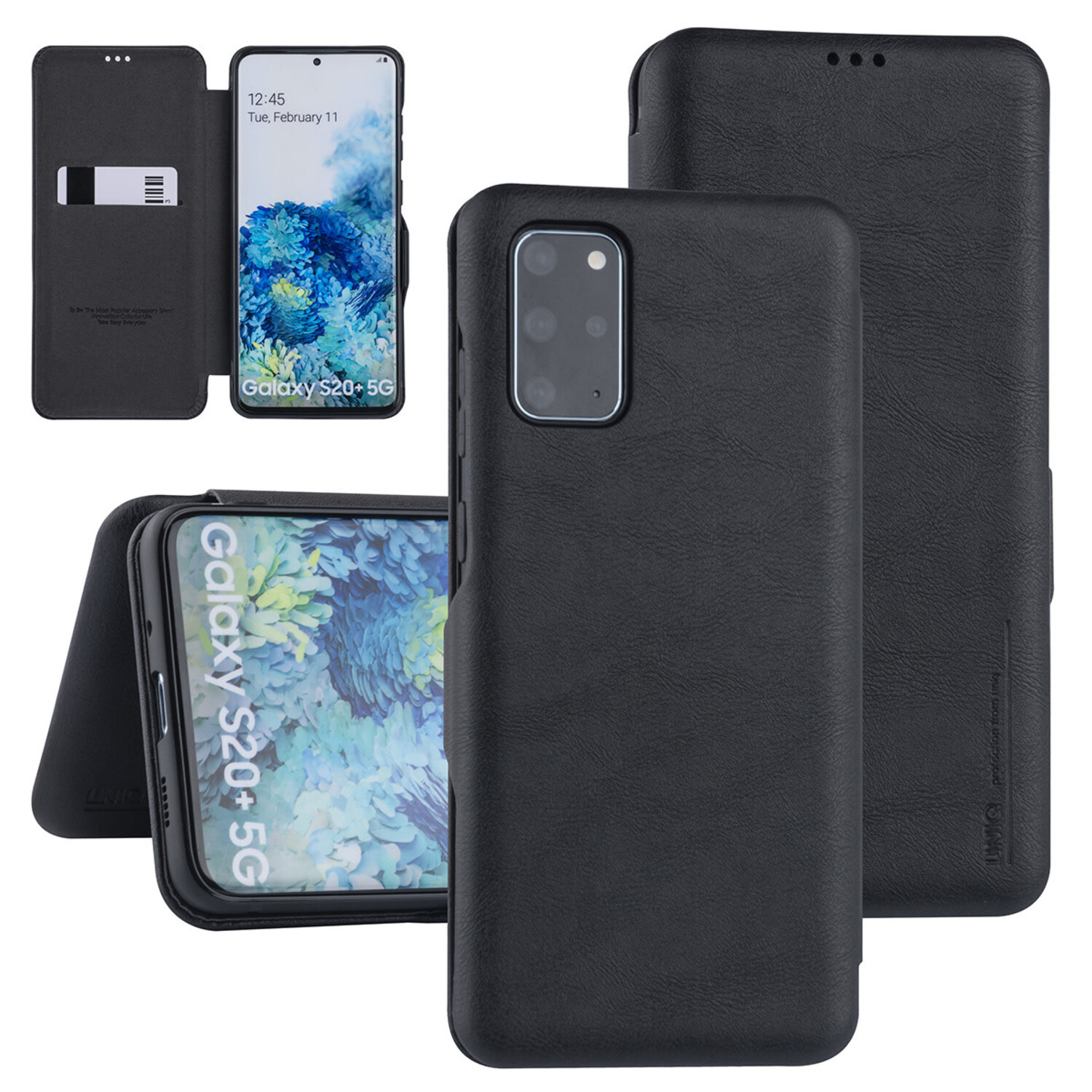 UNIQ Accessory passend für Samsung Galaxy S20 Plus Schwarz Book-Case hul - Kartenhalter